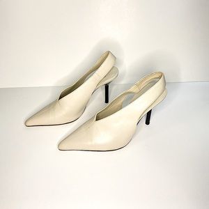 ZARA Slingback White Heels